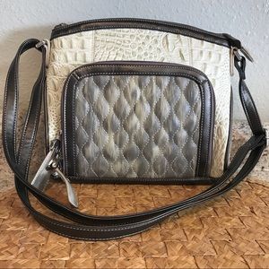 Madi Claire Crock Embossed Leather Quilted Bag